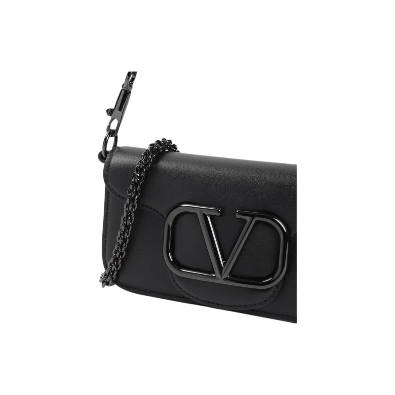 Valentino GARAVANI Leather One Shoulder Handbags Small Size Women's Black-2