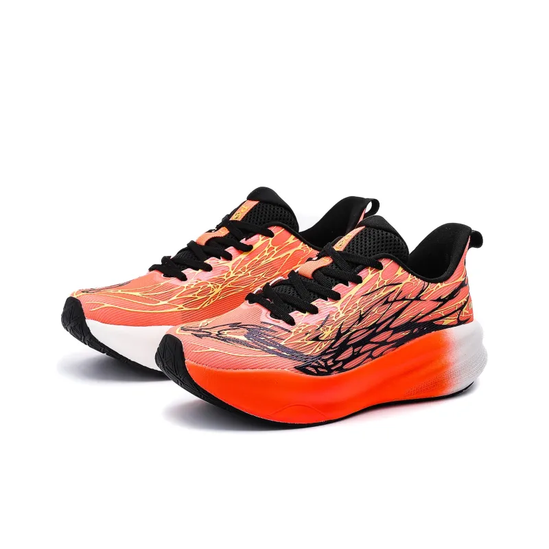 POLUDIYIPI Balance Support Lightweight Breathable Low Top Sprint Long Distance Running Shoes Unisex Flame Orange-1