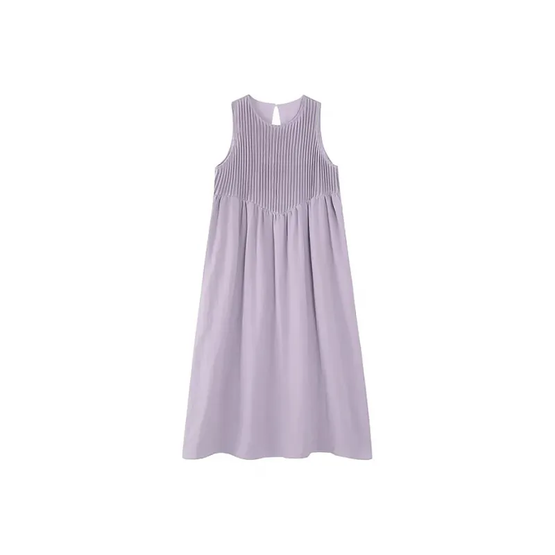 Fashion Sleeveless Dress Women's Dreamy Purple-8