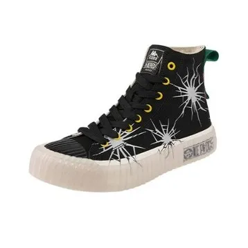 HAIZEIWANG x Kappa Marshall D. Teach Anti Slip And Wear Resistant Lightweight Mid Top Canvas Shoes Unisex Black White-2
