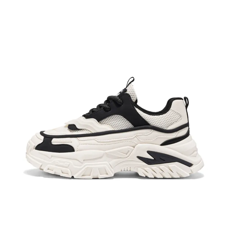 JKEM Slip Resistant Breathable Height Increasing Low Top Chunky Sneakers Men's-5