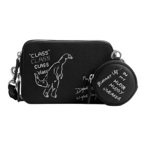 COACH Charter Leather Crossbody Bag Shoulder Bag Small Size Men's Black