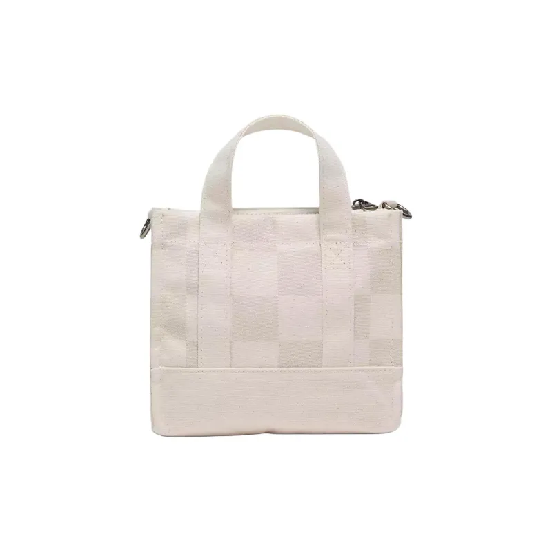 Vans Pattern Tote Bag Shopping Bag Crossbody One Shoulder Handbags Mini Unisex Oat Beige-2
