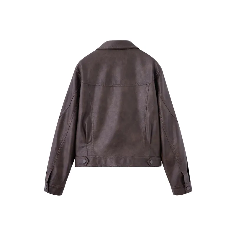 Yi Mengyuan Leather Jackets Coats Women's-1