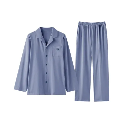 ZAO FU NIAO Pajama Set Men's Deep Sea Blue