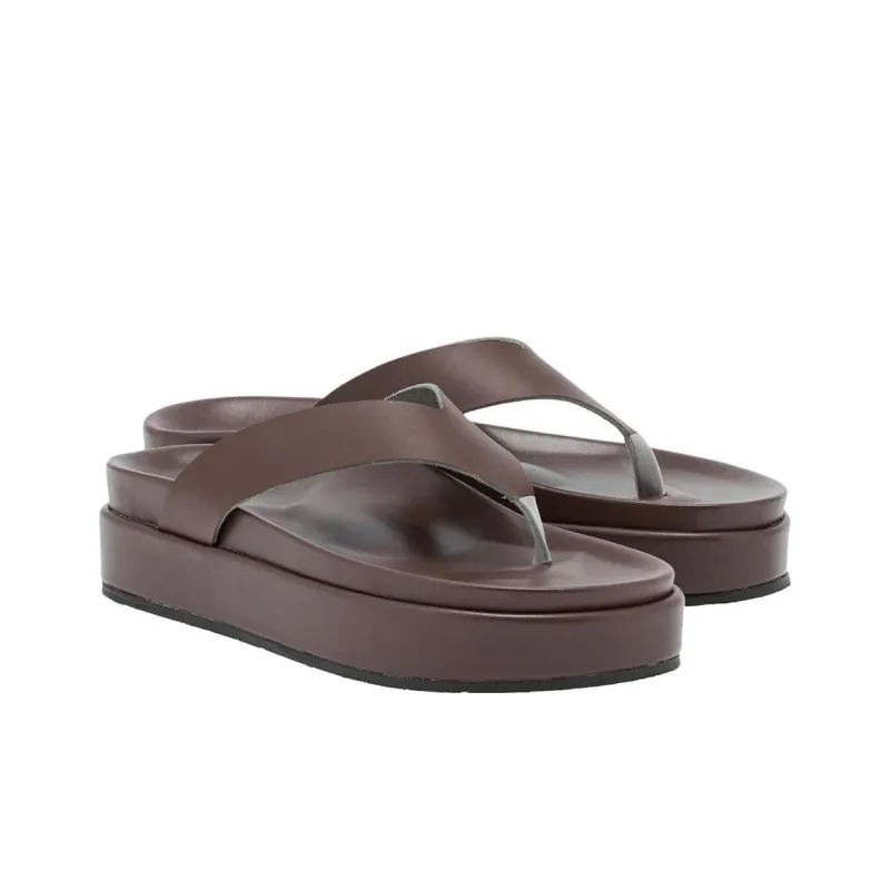ANCIENT GREEK SANDALS Flip Flops Women's Red Brown-2