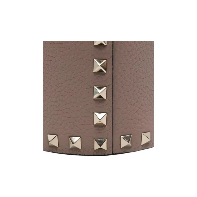 Valentino Rockstud Calfskin Bucket Bags Shoulder Bags Regular Women's Umber-3