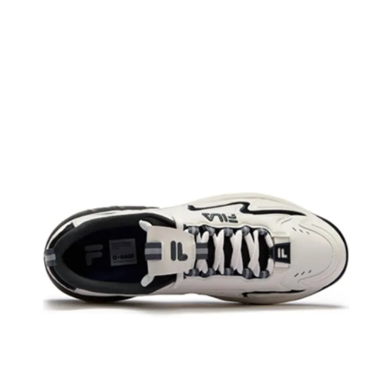 FILA FUSION Low Top Vintage Basketball Shoes Men's White Black-2