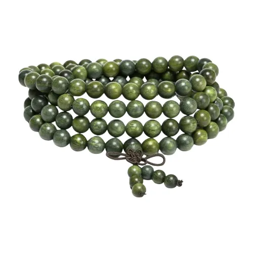 JIUHUASHAN Green Sandalwood Wooden Bracelets Unisex