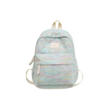 BRABOSTON Faux Fur With Nylon Backpack Regular Unisex Ecru/Pink/Yellow/Light Blue