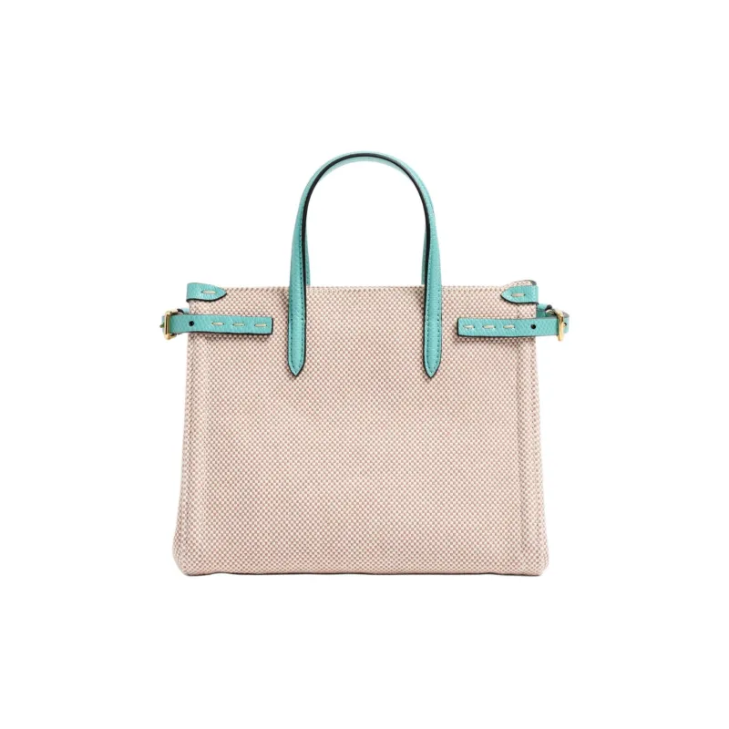 Valentino Canvas Bag Tote Bag Shopping Bag Shoulder Bag Crossbody Bag Handbag Small Size Women's Ice Green-3