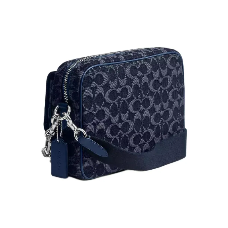 COACH Charter Denim One Shoulder Handbag Medium Size Men's Dark Blue-1