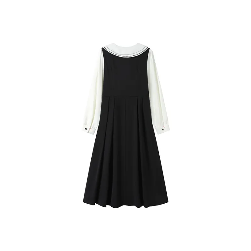 GULIANFEI Long Sleeved Dresses Women's Black & White-2