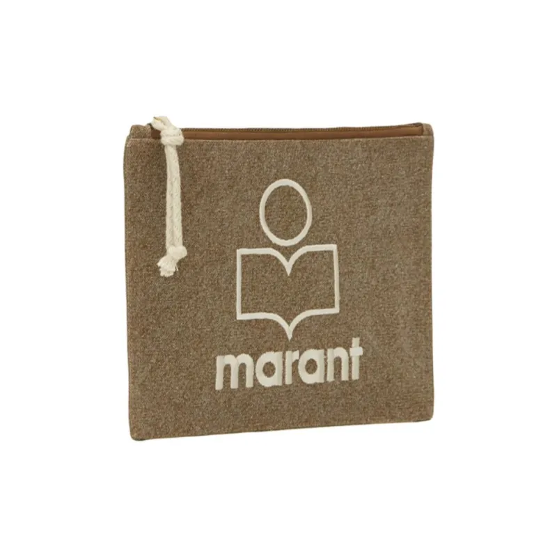 ISABEL MARANT Netia Cotton Clutch Women's Dark Khaki Color-1