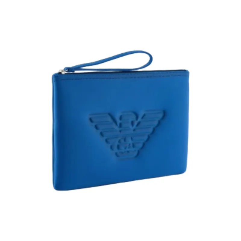 EMPORIO ARMANI Polyester Clutch Medium Size Unisex Blue-1