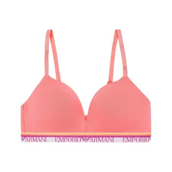 EMPORIO ARMANI Asv Iconic Organic cotton Padded Triangle Bra With Logo Underband