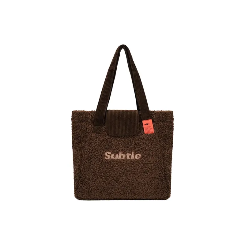 Subtle Fabric Shoulder Bag Women's Charcoal Black/Caramel Brown-3