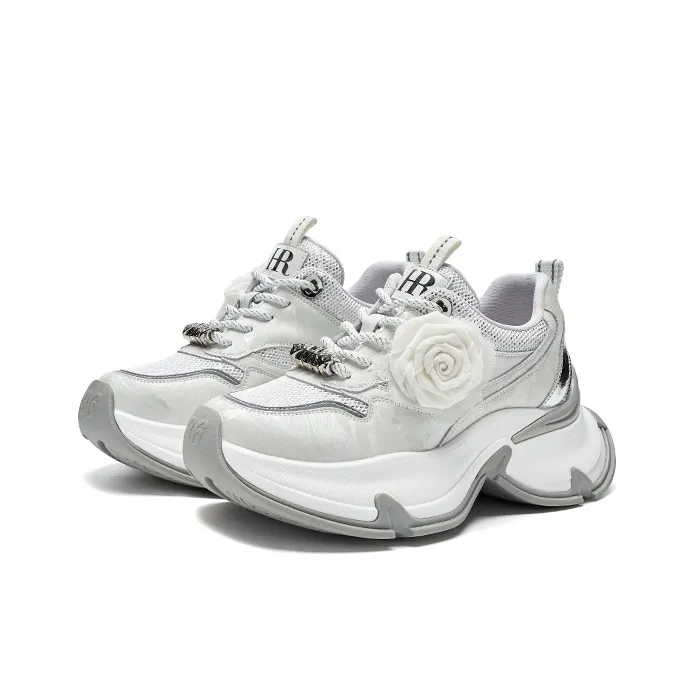HR Low Top Chunky Sneakers Women's White Gray-2