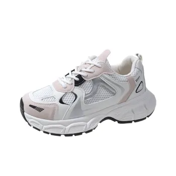 Lycakington Anti Slip And Wear Resistant Height Increasing Low Top Chunky Sneakers Women's White