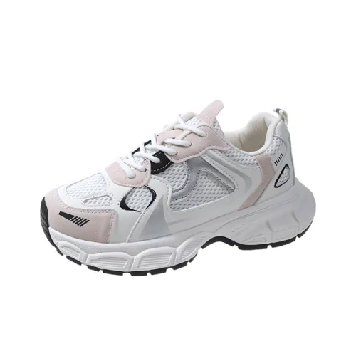 Lycakington Anti Slip And Wear Resistant Height Increasing Low Top Chunky Sneakers Women's White
