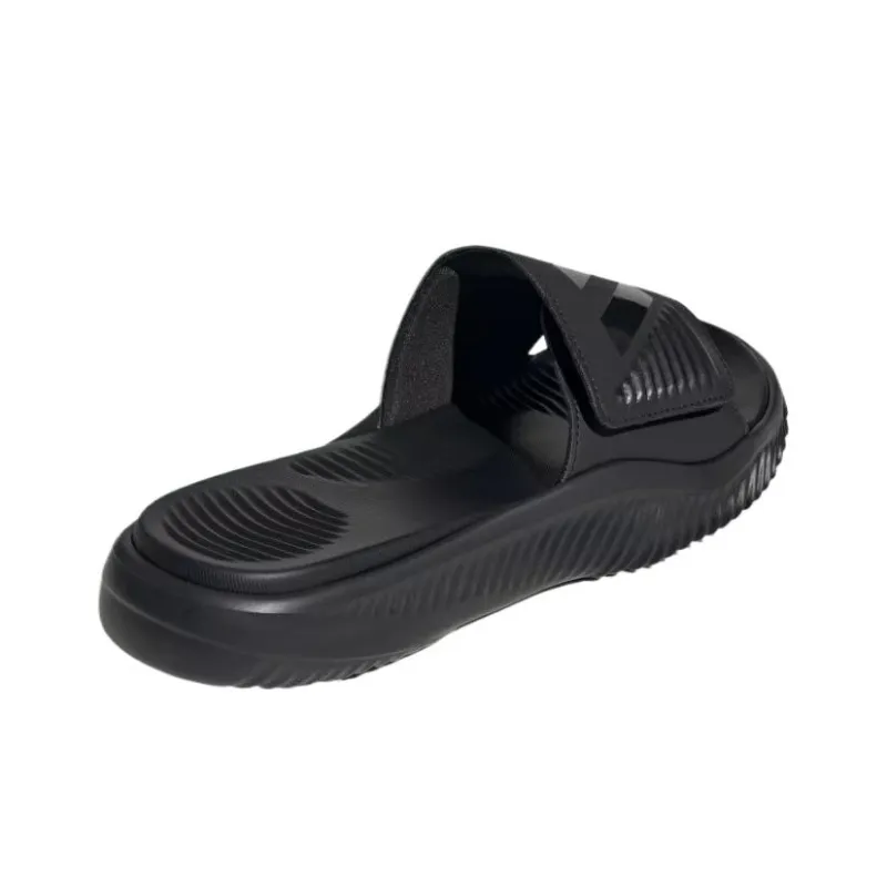 Adidas PU Polyurethane Rubber Sole Slip Resistant Abrasion Resistant Quick Drying Slide Slippers Unisex Black-3