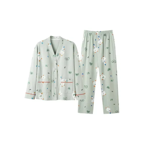 ZAO FU NIAO Pajama Set Women's Relax Green