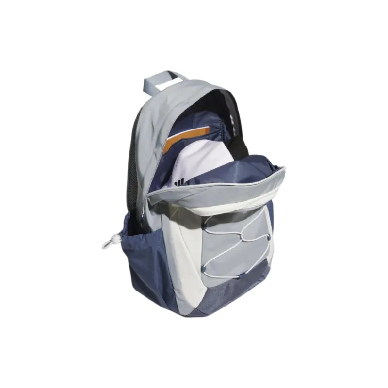Adidas Recycled Nylon Backpack Large Size Unisex Silver Gray & Bright White & Soft Ink Blue-3