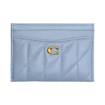 COACH Pillow Leather Card Holder Mini Women's Hyacinth Purple