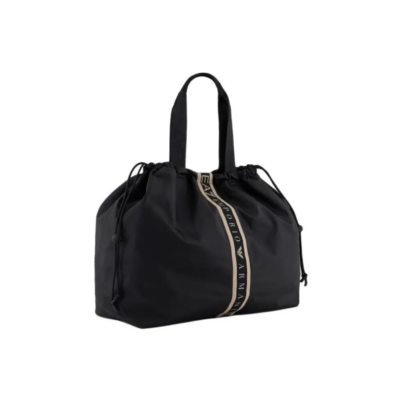 EMPORIO ARMANI Polyester Tote Bag, Shopping Bag, Handbag Tubas Women's Black-1