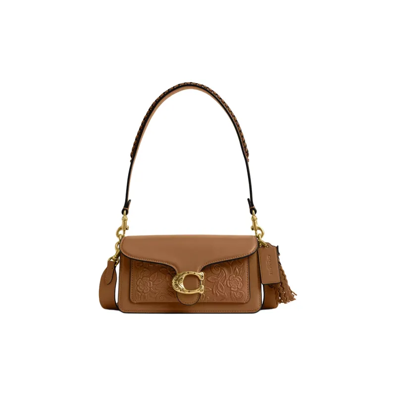 COACH Tabby Leather Shoulder Bag Medium Size Women's Honey Brown-0