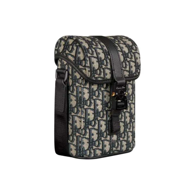 DIOR Hit The Road Cotton Messenger Bag, Shoulder Bag Mini Women's Beige & Black-2
