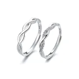 [S999 Fine Silver]Endless Love Couple Ring