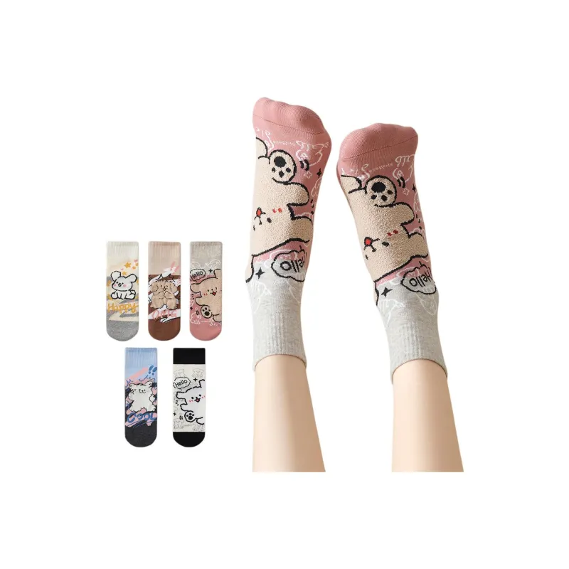 Temooues Mid Calf Socks Women's 5 Pack-5