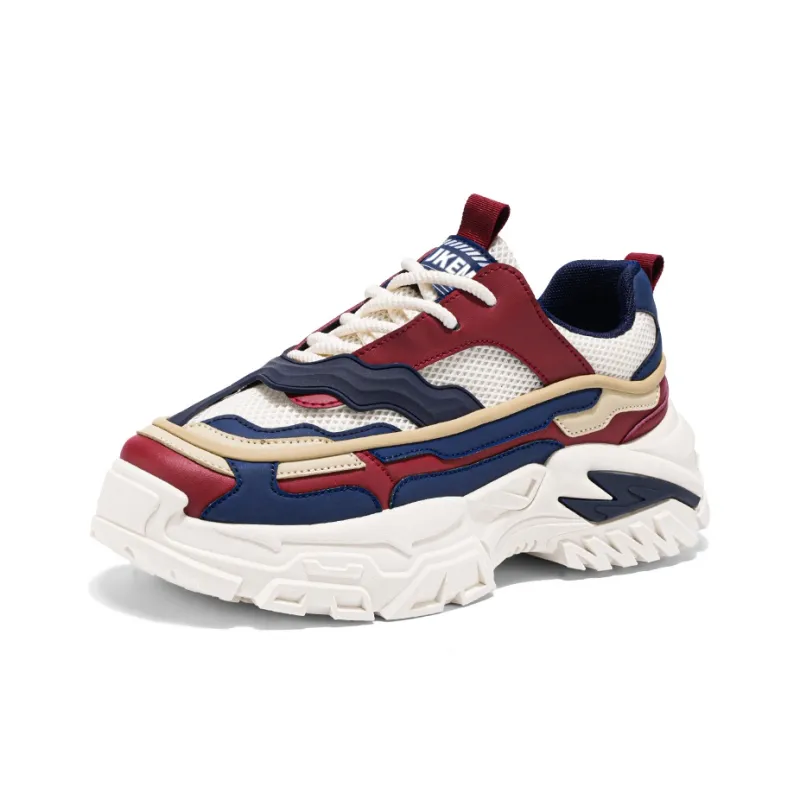 JKEM Slip Resistant Breathable Height Increasing Low Top Chunky Sneakers Men's-1