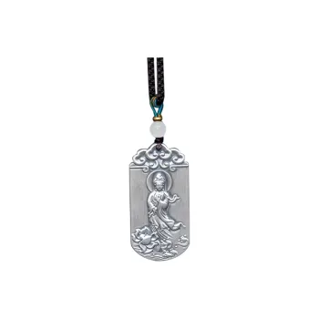 Inker Good Stone 999 Fine Silver Sterling Silver Necklaces Men's