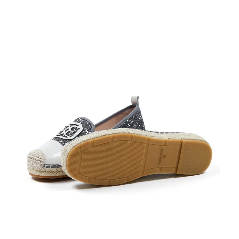 Marie Claire Espadrilles Women's Shimmering Silver+White-4
