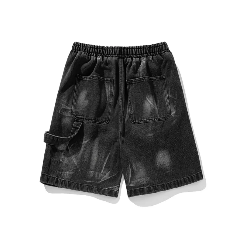 GROW DATE Denim Shorts Unisex Black-1