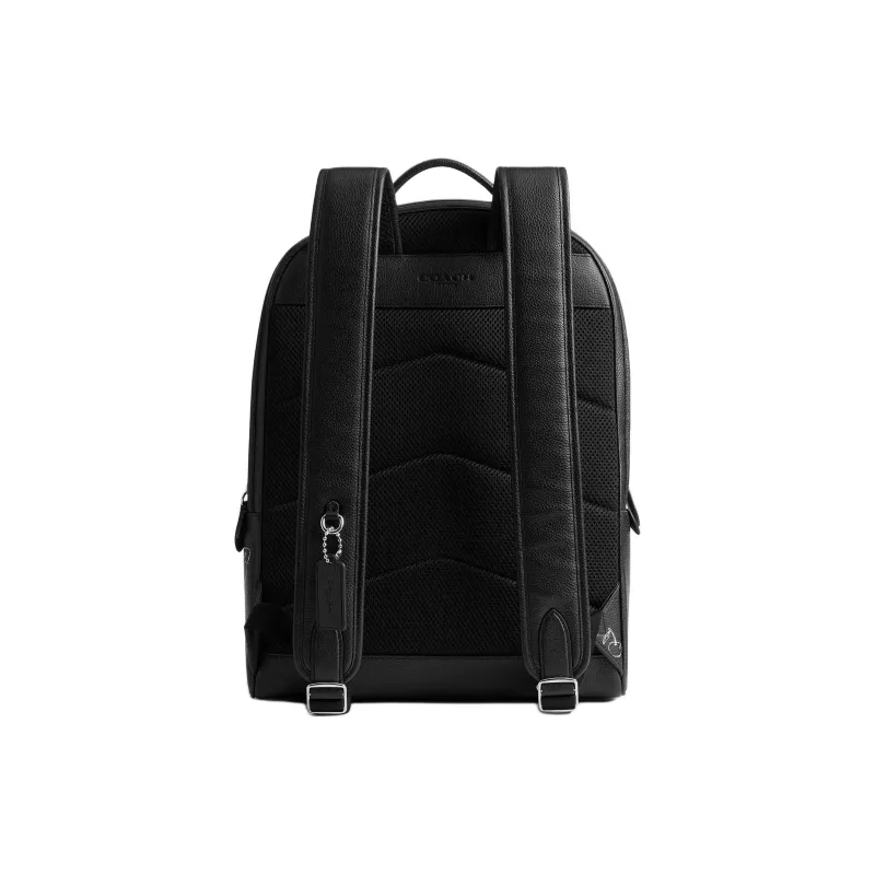 COACH Charter Polished Pebbled Leather Backpack Tubas Men's Black-2