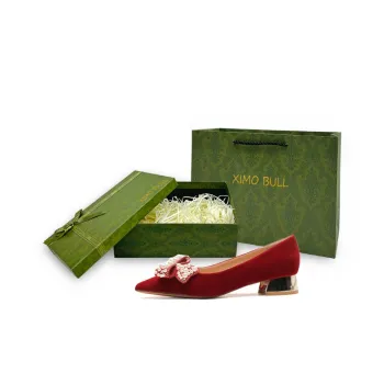 XIMO BULL Chunky Heel High Heels 3cm Women's Red