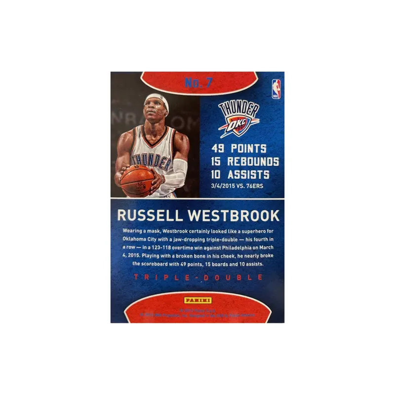 PANINI 2015 Thunder Westbrook Russell Westbrook Mid Autumn Festival Teca Collection Essential Sports Cards 1 Pc-1