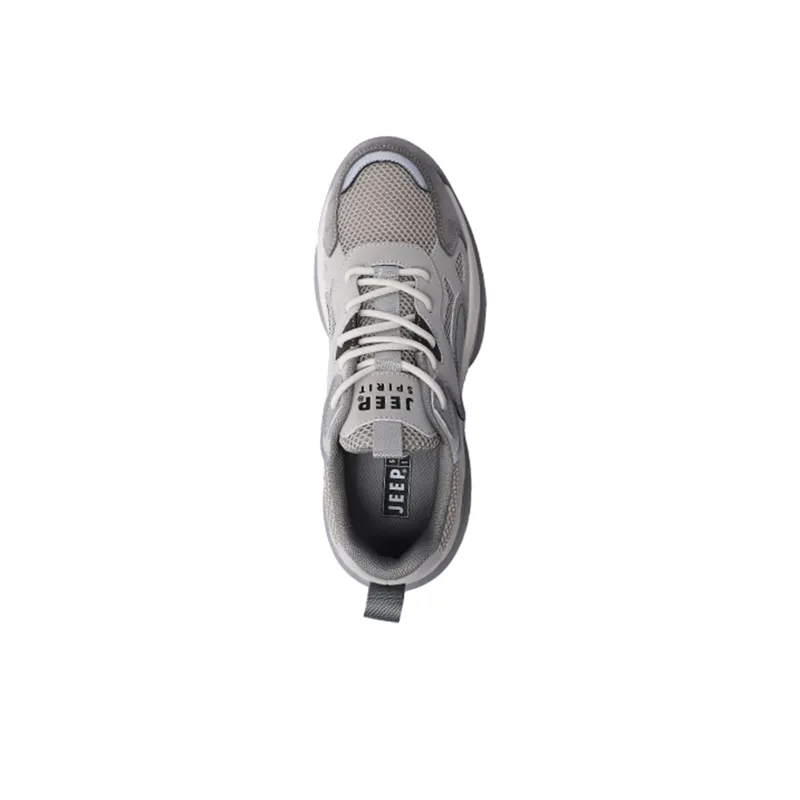 JEEP SPIRIT Slip Resistant, Abrasion Resistant, Breathable, Height Increasing Low Top Chunky Sneakers Unisex Gray-4