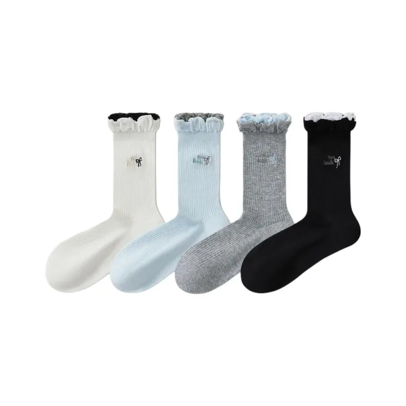 Temooues Mid Calf Socks Women's Combo Set-13
