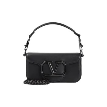 Valentino GARAVANI Leather One Shoulder Handbags Small Size Women's Black