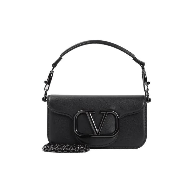 Valentino GARAVANI Leather One Shoulder Handbags Small Size Women's Black-0