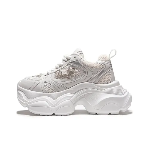 Pink Fonny Anti Slip Wear Resistant Breathable Lightweight Height Increasing Low Top Chunky Sneakers Women's