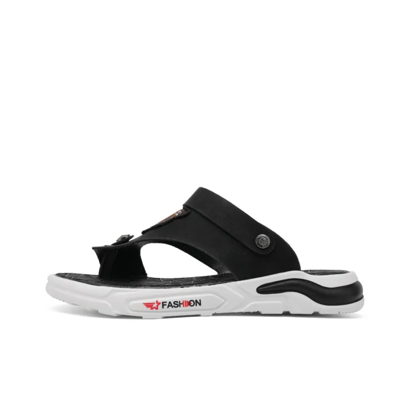 PLAY COBBLER Rubber Sole Stitching Cut Out Abrasion Resistant Slip Resistant Flip Flops Men's-3