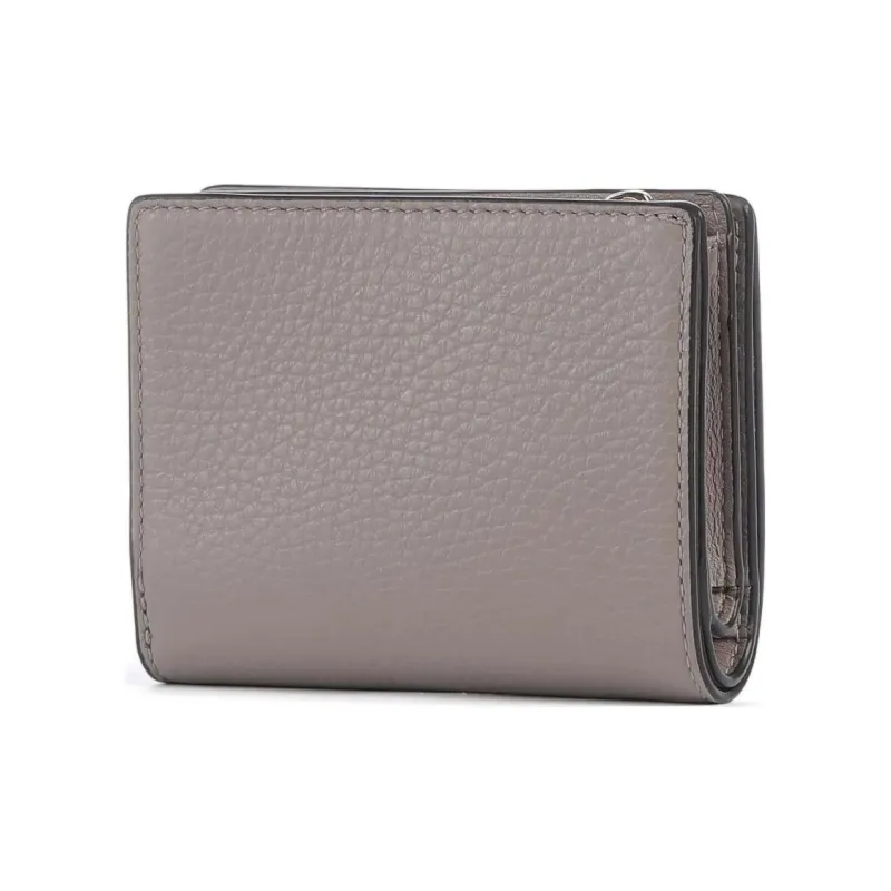 Furla Grain Leather Wallet Trumpets Women's Taupe-1