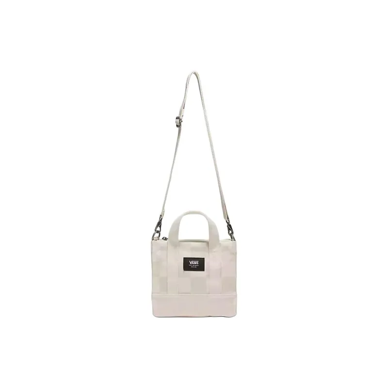 Vans Pattern Tote Bag Shopping Bag Crossbody One Shoulder Handbags Mini Unisex Oat Beige-1