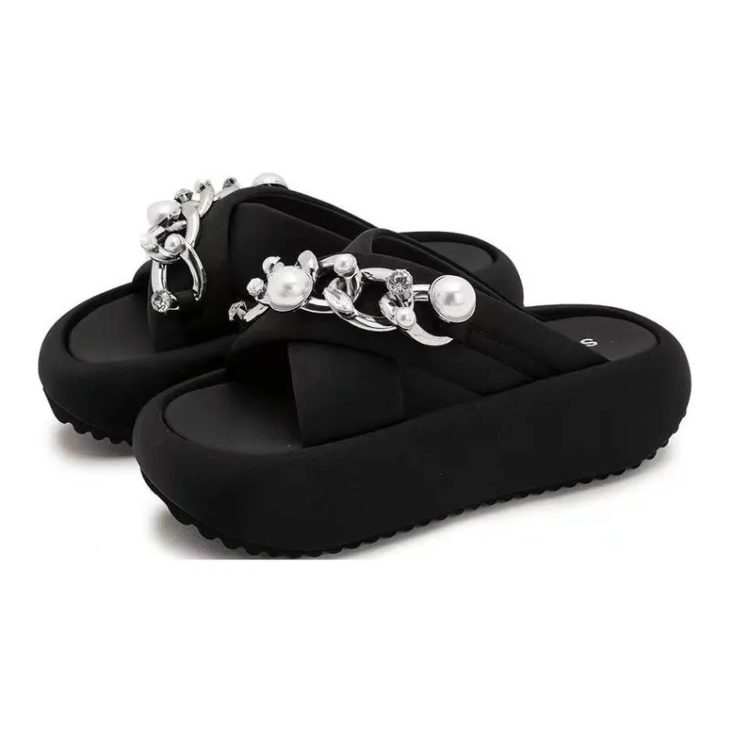 Yamada Hyakuju Slippers Black Silver-0