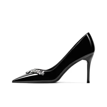 Crelinkxlat Box Elegance Noble Rhinestone Slim Heel High Heels 8cm Women's